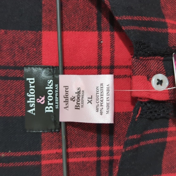 Ashford and Brooks sleepwear flannel long sleeve nightgown with pockets size XL - Picture 3 of 3